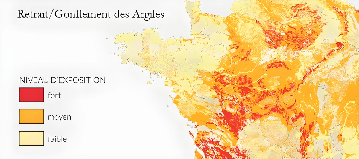 Carte retrait gonflement argiles